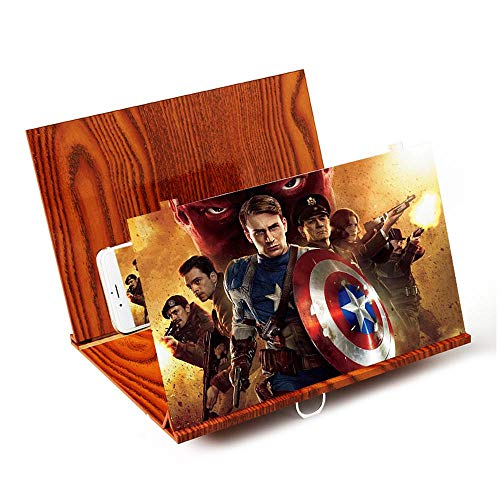 AOLVO Screen Magnifier for Cell Phone 12 inch Upgrade HD Screen Magnifier with Light Barrier & Stand - 3d Smart Mobile Phone Screen Movie Video Amplifier Enlarger Projector - Upgrade Gold