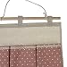 Hibote White Polka Dots Cotton Fabric Wall Door Cloth Hanging Storage Bag Case 6 Pocket Hanging bag Space Saver Gift Pink