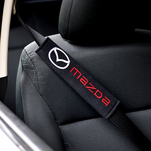 2pcs Protectores de hombro para cinturón almohadillas de cinturón de seguridad Mazda Logo