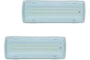 081 Store - 2X Lampada Di Emergenza Con 50 Led Completa Di Incasso E Batteria Luce Bianca 4W [Classe di efficienza energetica A]