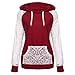Produktbild Hanomes Damen pullover, Damen Spitze Patchwork Kapuzenpullover Pullover Hoodie Mantel Oberbekleidung Tops