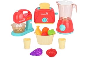 Veluoess Juego de Utensilios de Cocina de Juguete, Juego de rol Juguete de Cocina, Infantil Accesorios para Cocina de Juguete, Set de Juguetes de Desayuno Fingir Juego de Cocina para Niños