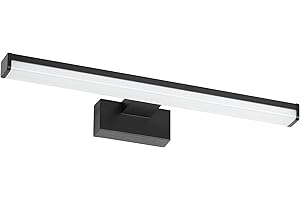 OKTAPLEX LIGHTING Aplique para Pared Baño Negro 40cm 8W 4000K 570lm 230V IP44 Blanco Neutro Aplique Baño Luz Espejo Baño LED Oktaplex