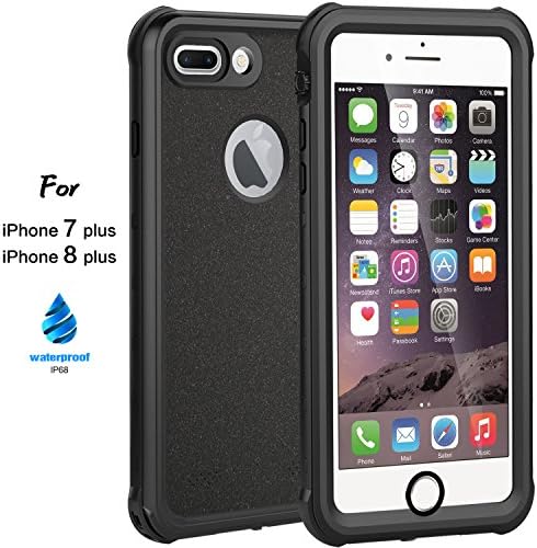 iPhone 7 Plus 8 Plus Waterproof Case, 2018 Version IP68 Certified Case, Full Body Protective, Shockproof, Scratch-proof, Dustproof Case With Sensitive Screen Protector