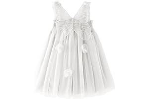 Miipat Vestidos para Bebés Niña Mariposa Tul Sin Mangas Un Niña Pequeña de Princesa Vestido Fiesta de Cumpleaños Boda Flores Niña Vestido