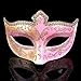 Produktbild QTJKH Horror Maske Venezianische Maskerade Kunststoff Halloween Maskerade Masken Lady Augenmaske Augenmaske Blinder Für Kostümfest Phantasie Cosplay Masken @ Hot_Pink