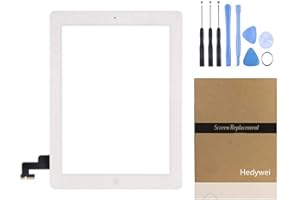 HEDYWEI para iPad 2 Pantalla Táctil Digitalizador Panel Frontal Reemplazo de Reparación con botón Home, Herramientas y Adhesivo (Blanco)