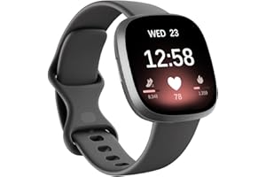 Msksjer Armband Kompatibel mit Fitbit Versa 4/Versa 3/Fitbit Sense/Sense 2, Klassischer Weicher Sport Silikon Ersatzarmband für Frauen Männer, Schwarz Large