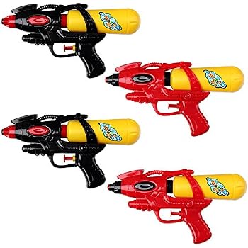 Schramm So Ensemble De 4 Pistolet Eau 21cm Avec Réservoir Pistolets à Eau Rouge Noir Eau Gun Gun Eau Watergun Pistolet à Eau Pistolets à Eau