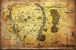 1art1 63239 Le Hobbit Poster Carte de la Terre du Milieu 91 x 61 cm