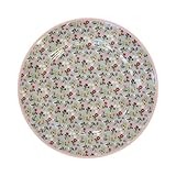 Muster: bunte Blumen Krasilnikoff - Teller / Frühstücksteller / Dessertteller - Porzellan - grau / Mille fleur - Ø 20,5 cm