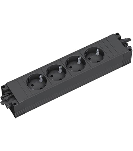 Multipresa Schulte EVOLINE Express 4 Prese Schuko - Nero, Collegamento GST18 Per Ufficio E Casa