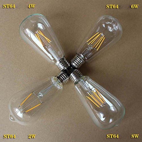 RSEN Edison Bulb E27 ST64 LED Restaurant Bar Decoration Chandelier Retro Edison Imitated Tungsten Pear Energy Class A, 8w