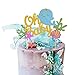 Produktbild JOYMEMO OH Baby Cake Topper mit Wal, Seestern, Muschel, unter dem Meer Thema Baby Shower Cake Dekorationen, Gold und Blau