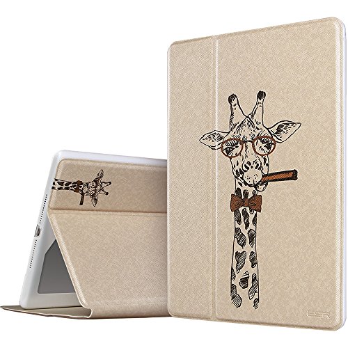 iPad Air 2 Hülle, 360 Grad Rotierend Stehen Schutzhülle, ESR® Auto Aufwachen/Schlaf Funktion PU Ledertasche für iPad Air 2 / iPad 6 (Giraffe) - 3