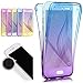 Produktbild Nadoli 360 Grad Handyhülle für Galaxy S7 Edge,Transparent Full-Body Weich Flexibel Gradient Blau + Lila Durchsichtig Schutzhülle für Samsung Galaxy S7 Edge,Blau + Lila