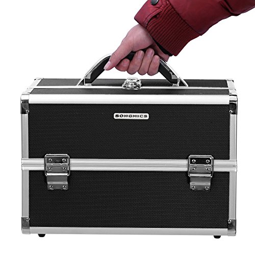 Songmics Kosmetikkoffer Reisegepäck aluminium portabel schwarz JBC227B - 4