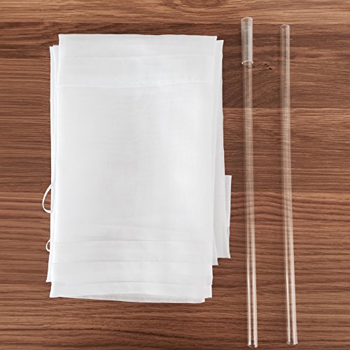 KOU-DECO Raffrollo Tunnelzug Gardinen Voile Transparent Polyester 1er-Pack Vorhang (B*H 100*155cm, weiß) - 2