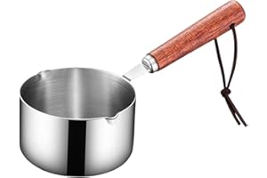 FONOWX Petite Casserole, Inox Petite Casserole, Mini à Soupe en Acier Inoxydable avec Manche Petit Ustensile Cuisine, Outil Cuisson pour Chauffe-Beurre au Lait Petite, Casserole pour Faire des Sauces, 80 ml