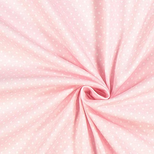 Jersey Stoff kleine Punkte rosa — Meterware ab 0,5 m — Kinderstoff zum Nähen von Shirts, Kleidern, Tops oder Leggings - 2