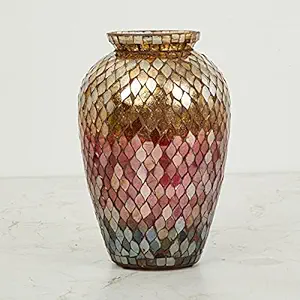 Home Centre Fiesta Mosaic Promo Vase, Red, Standard