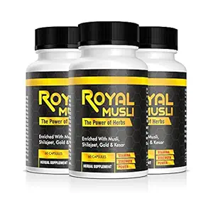 JENIKA Royal Musli Enriched with Safed Musli, Shilajit, Gold Kesar, 60 Capsule (Pack of 3)