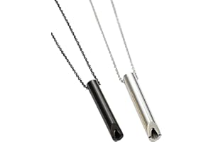 HQYBZP 2 Stück Makya,Rauchentwöhnung,Halskette Atemübungsgerät für Meditation,Halskette Zur Linderung Von Angst,Modisches Accessoire,für Herren Damen Meditation Entspannung(Silber und Schwarz)