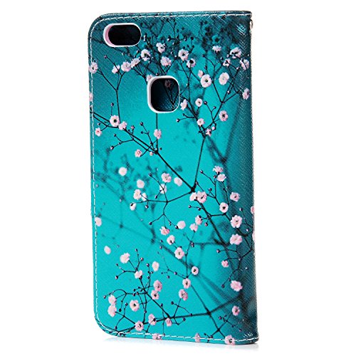 Huawei P10 Lite Funda Libro de Suave Cuero PU Premium - Mavis s Diary Carcasa Con TPU Silicona Case Interna Suave Soporte Plegable Ranuras para Tarjetas y Billetera Cierre Magn  tico - Dise  o de Algod  n