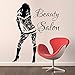 Produktbild Beauty Salon Wand Sticker Haarschmuck Salon Frau fashion girl Aufkleber Vinyl Aufkleber Home Decor Schlafzimmer Fenster Kunst Wandbild (mn548), Vinyl, 120cmTall x 96cmWide