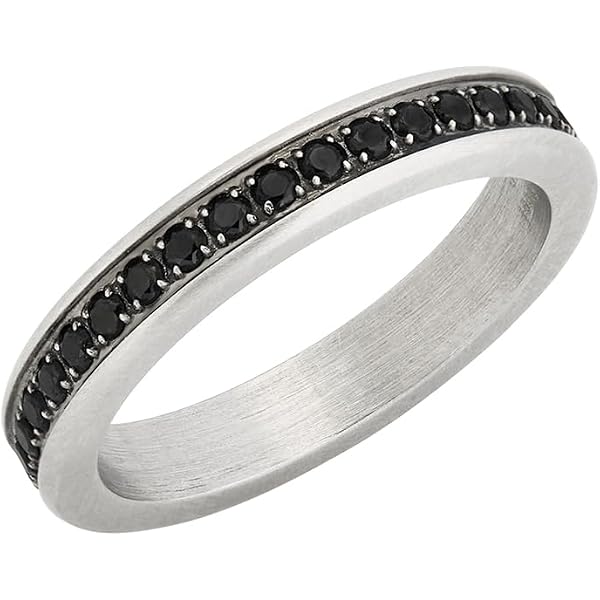 Anello Uomo Breil Collezione Emblems, Acciaio Lucido Con Elemento Centrale Nero, Misura 23, Design Bold - 5