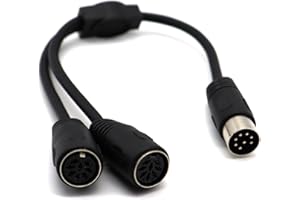 LOKEKE Câble Répartiteur MIDI DIN 8 Broches Mâle Vers 2 Femelles, Cordon en Y Compatible Avec Bang Olufsen PowerLink MK2