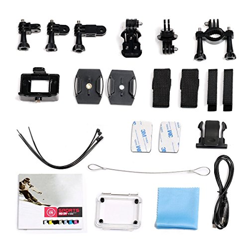 DV Videogerät Sportkamera mit Zubehör HD 1080p Wifi Helmkamera Wasserdicht für Motorrad Skifahren 12.0MP mit 1,5 „Zoll LCD-Display Nachtsichtfunktion Weitwinkel 170° Anti-Schütteln Silber - 9