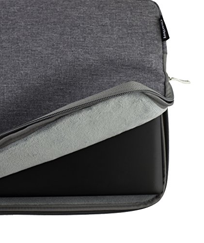 Emartbuy Universal 13 3 - 14 0 Inch Grau Premium Stoff Tragetasche Deckel mit Einziehbarer Griff und Rei  verschlusstasche Geeignet f  r Ausgew  hlte 