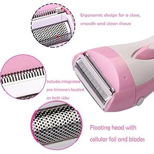 HOYOFO Lady's Electric Rechargeable Hair Shaver Epilator for Bikini Line Legs Armpit Body Trimmer Remover Razor,Pink - Image 4