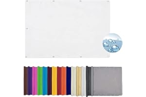 DANWU Sun Segel Sonnensegel 1.7x3M Rechteckig Wasserdicht Markise Zaun Balkon Sichtschutz Winddicht und UV-beständig Feuchtigkeitsbeständig mit Seilen, Weiß