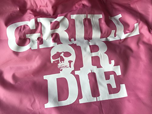 GRILL OR DIE® KT27 Grillabdeckung B-WARE! für z.B. Weber 57cm Kugelgrill ★ rosa mit Aufdruck in Premium-Qualität ★ BBQ Grill Schutzhülle – Referenz Cover 7143 (57cm B-WARE für Kugelgrill, Rosa) - 5