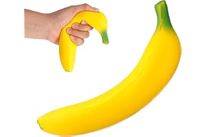 Banan Klämma Fidget Leksak, Mjuk PU Banan Realistisk Frukt Squishy Fidget Leksak Söt Nyhet Present för Vuxna Kontor Hem Inred