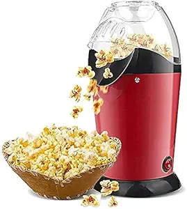 AIDROM MART Hot Air Popcorn Machine and Home Use Electric,Automatic Instant Popcorn Maker,1200 W Electric Oil Free Maker with Measuring Cup Carnival Parties Popper Fat Healthy popcorn machine.