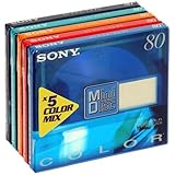 Sony - MiniDisc, Color Mix - cellophaniert, 5 MDS mit je 80 Minuten
