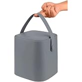 Sihirli &Ccedil;&ouml;p Tezgah &Uuml;st&uuml; Mutfak &Ccedil;&ouml;p Kovası, Bas Bırak Kapaklı, İ&ccedil; Kovalı, Tutma Saplı, (Antrasit, 8 Litre)