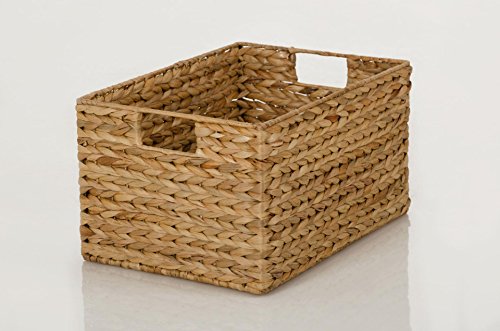 VIVANNO 2er Set Regalkorb aus Wasserhyazinthe „Lanta“, 36 cm, Natur - 2