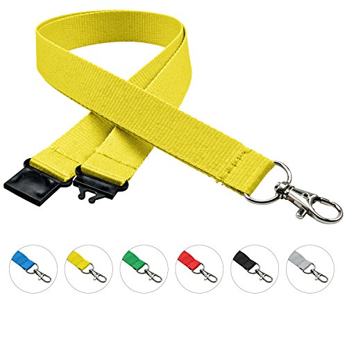 linie zwo®, Confezione da 10 laccetti portachiavi 20 mm, gancio easy going, Gancio di sicurezza, Giallo