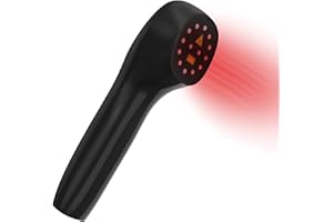 Jitesy Dispositivo per terapia a luce rossa, antidolorifico portatile per luce infrarossa, dispositivo laser freddo dotato di occhiali con sonde 650 nm 808 nm per dolori muscolari ginocchia posteriori