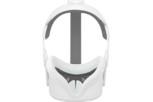 Vakdon VR Face Cover Compatible for Quest 2, Anti-Sweat Waterproof Replacement Silicone Face Pad Eye Padding Cover Compatible for Quest 2 VR Accessories (White)