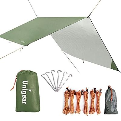 Unigear Rain Fly, Unigear Camping Bâche, Toile de Tente, bâche anti-pluie, bâche imperméable, abri de randonnée, portable léger imperméable à l'eau pour le camping et la protection contre la pluie, neige et soleil