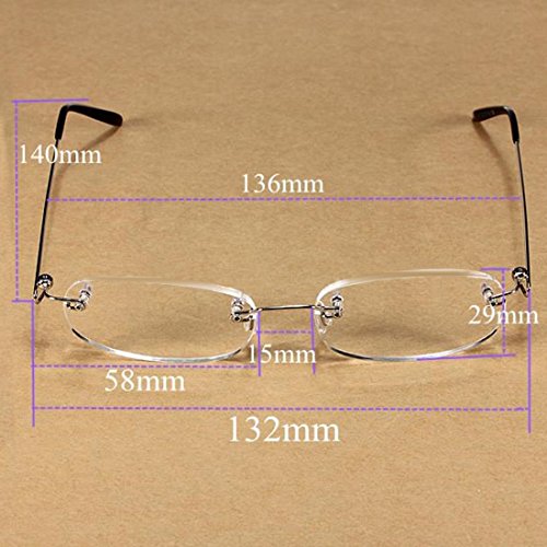 KING DO WAY Lesebrille Mode unisex Brille Lesehilfe Sehhilfe Mit Brillenetui Etui Randlos lesebrille herren damen - 6
