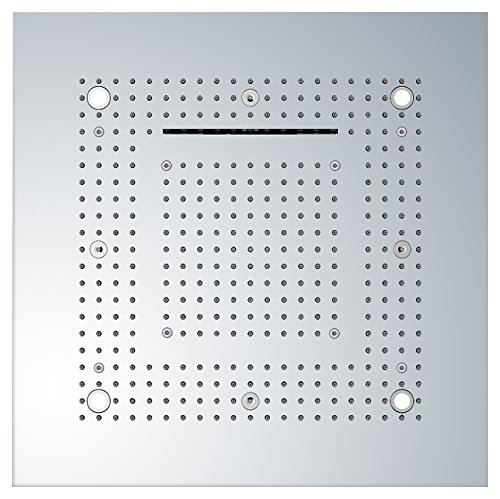 Soho Edelstahl Regendusche 60 x 60 cm LED Wasserfall + Nebel mit Einbaurahmen