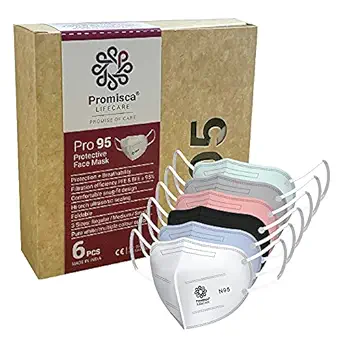 Promisca N95 face mask for Men, Women and Kids in Multiple Colours and 3 Sizes, with Earloop and Headloop