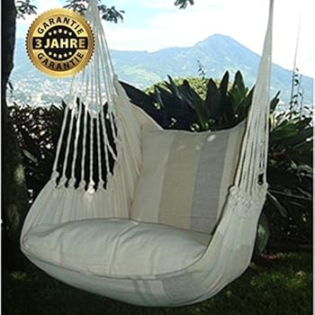 SKYBB Hängesessel für drinnen und draußen, aus Baumwollleinen, für
