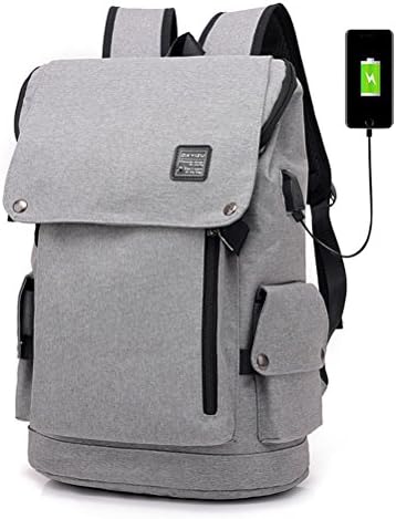 Laptop Backpack,Bag School Rucksack Waterproof Daypack With With USB Charging Port For Men Women, Work, Travel, College(31 X 16 X 45 Cm),Gray